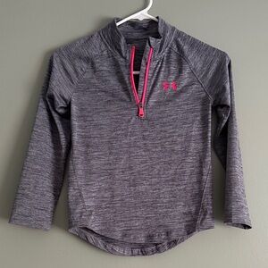 Under Armour Heathered Gray and Pink Pullover